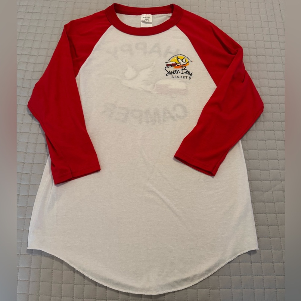 Swan Bay Happy Camper 3/4 sleeve t-shirt